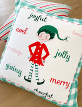 Pixie Noel Christmas Decorative pillow cover 18” x 18”